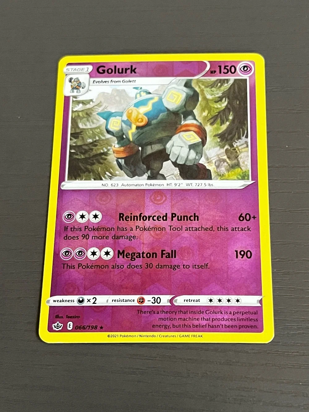 2 Pokémon Cards. Golurk 066/198 HP 150 And Kirlia 060/198 HP 80